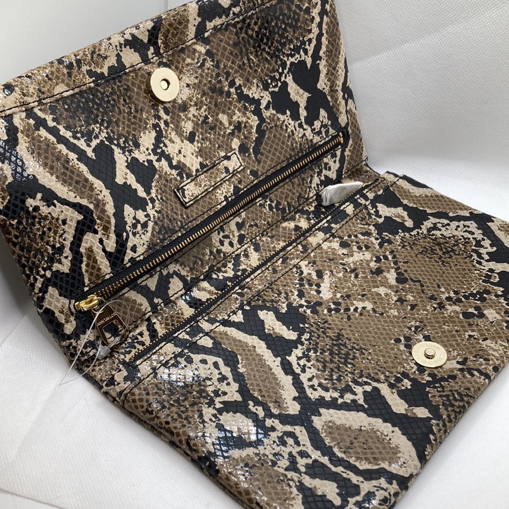 Ann Taylor Multi Color Embossed Python Clutch - N… - image 6